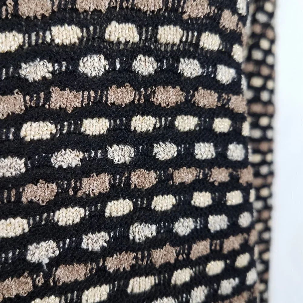 St. John Collection black tan gold buttons cardigan jacket ladies size 12 - Picture 4 of 9